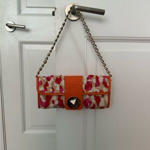 Kate Spade Orange and Pink Patterned Clutch